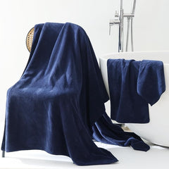 30x60 Inches Extra Large Bath Towels Set Super Soft Absorbent Luxury Microfiber Towels for Bathroom (Navy Blue, 6PCS)
