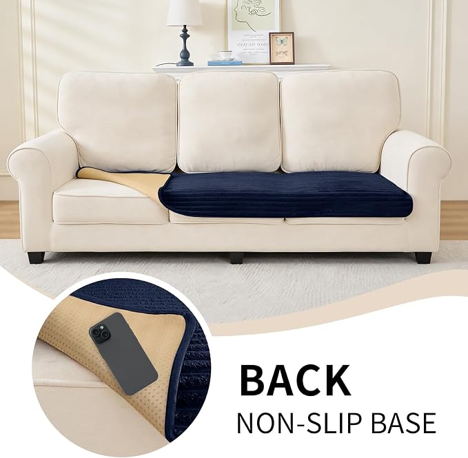 100% Waterproof Couch Covers for Dogs, 35"×59" Washable Couch Cover, Non Slip Sectional Couch Covers for 3 Cushion Sofa Cover Pet Friendly, Cat and Dog Couch Bed Cover-Navy Blue