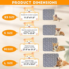 2PC Puppy Pee Pads with Pheromones, Washable Puppy Training Pads for Dogs Reusable Puppy Potty Pads for Dogs and Cats(with Pet Hair Removal Gloves)