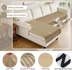 100% Waterproof Couch Covers for Sectional Sofa, Washable Couch Cover, L Shaped Couch Cover for Dogs, Non Slip 2 Pieces Sofa Cover Pet Friendly, 35"x63"+35"x70.9"-Camel