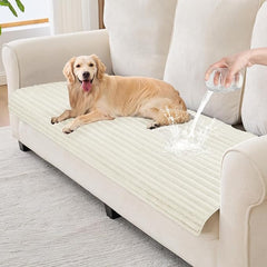 100% Waterproof Couch Covers for Dogs, 35"×59" Washable Couch Cover, Non Slip Sectional Couch Covers for 3 Cushion Sofa Cover Pet Friendly, Cat and Dog Couch Bed Cover- Off-White
