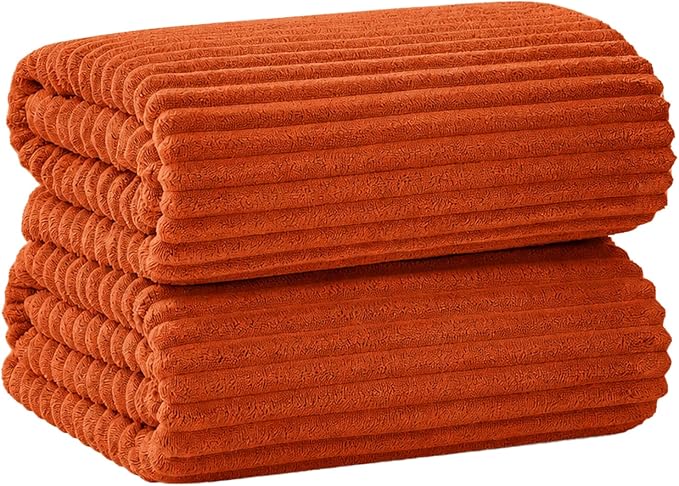 2 Piece Bath Sheets, 40"x80" Bath Towels, Burnt Orange | Extra-large size, Quick dry, Highly Absorbent, Lint Free .shower towels for bathroom gym spa .Big and Tall users