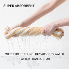 18-Piece Microfiber Bath Towels Set - 6 Bath Sheet, 6 Hand Towels, 6 Washcloths, Soft, Highly Absorbent Bathroom Towel, Quick Dry & Less Lint Shower towel for Bathroom, Hotel, Spa, Dorm-Apricot Yellow