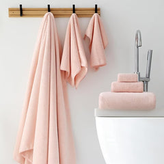 30x60 Inches Extra Large Bath Towels Set Super Soft Absorbent Luxury Microfiber Towels for Bathroom (Pink, 6PCS)