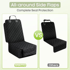 2 Pack Dog Car Seat Cover for Front Seat, Pet Car Seat Protector | Waterproof Scratchproof Non-Slip Captain Chair Cover, Full Protection with Side Flaps, Large Pocket, Fits Cars/Trucks/SUVs
