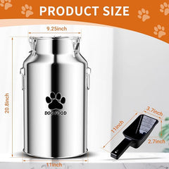 30Lbs Stainless Steel Dog Food Container .Metal Dog Food Storage Container