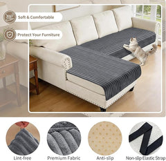 100% Waterproof Couch Covers for Sectional Sofa, Washable Couch Cover, L Shaped Couch Cover for Dogs, Non Slip 2 Pieces Sofa Cover Pet Friendly, 35"x63"+35"x70.9"-Dark Grey