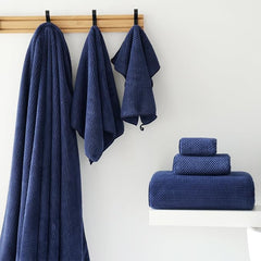 30x60 Inches Extra Large Bath Towels Set Super Soft Absorbent Luxury Microfiber Towels for Bathroom (Navy Blue, 6PCS)