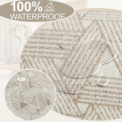 1OO% Waterproof Sectional Couch Covers for Dogs L Shaped Corner Sofa Cover Washable Chenille Sofa Slipcovers Blanket Modern Jacquard Pet Furniture Protector (91"x252", Khaki Weaving Triangle)