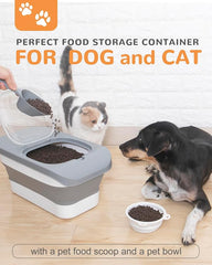 10-13 Lbs Dog Food Storage Container,Collapsible Dog Food Container | Pet Food Storage Container with Airtight Lid,Pet Food Scoop,Cat Food Storage Dry Food for Dog,Cat and Other Pets