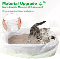 100 PCS Jumbo Cat Litter Box Liners for Large Litter Tray, 36"x19" | 3MIL Extra Thick, Heavy Duty, Tear & Leak Resistant, Drawstring Close