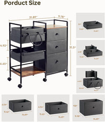 2-in-1 Baby Diaper Caddy Organizer and Storage-3 Tier Rolling Baby Cart with Dividers and Drawers, Baby Essentials for Nursery Storage, Mobile Utility Cart with Wheels Large Capacity Easy To Assemble