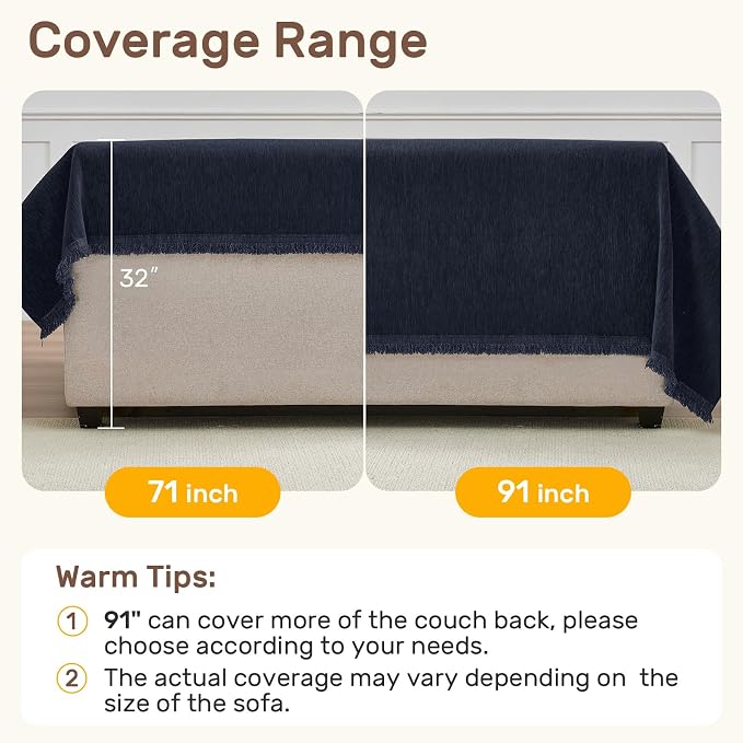 2 Pieces Sectional Couch Covers L Shaped Cover XXL Navy Blue | Thick Washable Fabric for L Shaped Sectional Sofa, Anti-Pet Hair, Stain & Wear Resistant, Easy Care & Installation