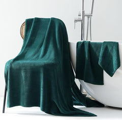 30x60 Inches Extra Large Bath Towels Set Super Soft Absorbent Luxury Microfiber Towels for Bathroom (Dark Green, 6PCS)