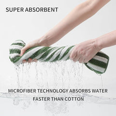 18-Piece Microfiber Bath Towels Set - 6 Bath Sheet, 6 Hand Towels, 6 Washcloths, Soft, Highly Absorbent Bathroom Towel, Quick Dry & Less Lint Shower towel for Bathroom, Hotel, Spa, Dorm-Light Green