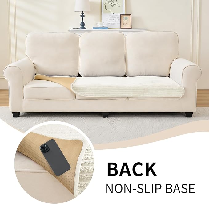 100% Waterproof Couch Covers for Dogs, 35"×59" Washable Couch Cover, Non Slip Sectional Couch Covers for 3 Cushion Sofa Cover Pet Friendly, Cat and Dog Couch Bed Cover- Off-White