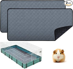 2 pcs Guinea Pig Cage Liners - Washable Guinea Pig Pee Pads, Waterproof Reusable & Anti Slip Guinea Pig Bedding Fast and Super Absorbent Pee Pad for Small Animals Rabbit Hamster Rat
