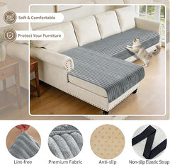 100% Waterproof Couch Covers for Sectional Sofa, Washable Couch Cover, L Shaped Couch Cover for Dogs, Non Slip 2 Pieces Sofa Cover Pet Friendly, 35"x63"+35"x70.9"-Light Grey