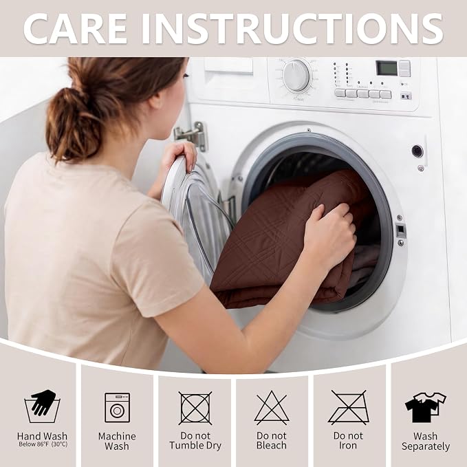 100% Waterproof Couch Cover for Dogs, Washable Anti-Slip Sofa Cover with Elastic Straps & Side Pockets, Quilted Furniture Protector for Kids & Pets (3 Cushion 68", Coffee)