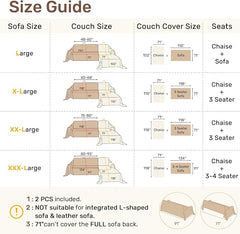 2 Pieces Sectional Couch Covers L Shaped Cover XL Navy Blue | Thick Washable Fabric for L Shaped Sectional Sofa, Anti-Pet Hair, Stain & Wear Resistant, Easy Care & Installation
