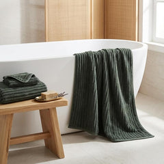 3 Pack Bath Towel Set, 40"x80" Oversized Bath Sheet, Olive Green | Ultra Soft Microfiber, Lint Free, Quick Dry, Highly Absorbent, Full Body Coverage, 1 Bath Sheet, 1 Hand Towel, 1 Washcloth
