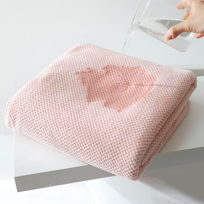 30x60 Inches Extra Large Bath Towels Set Super Soft Absorbent Luxury Microfiber Towels for Bathroom (Pink, 6PCS)