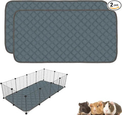 2 Pack Washable Guinea Pig Cage Liners for C&C 2x4 Habitat Guinea Pig Bedding Super Absorbent | Waterproof | Non Slip| Reusable Guinea Pig Pee Pads for Small Animals Cages - 57.1" x 27.6"