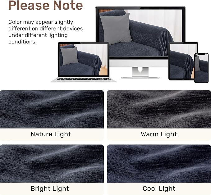 2 Pieces Sectional Couch Covers L Shaped Cover XXXL Navy Blue | Thick Washable Fabric for L Shaped Sectional Sofa, Anti-Pet Hair, Stain & Wear Resistant, Easy Care & Installation