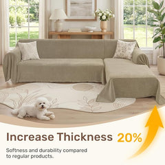 2 Pieces Sectional Couch Covers L Shaped Cover XXL Quicksand | Thick Washable Fabric for L Shaped Sectional Sofa, Anti-Pet Hair, Stain & Wear Resistant, Easy Care & Installation