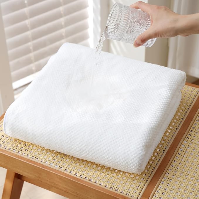 30x60 Inches Extra Large Bath Towels Set Super Soft Absorbent Luxury Microfiber Towels for Bathroom (White, 6PCS)