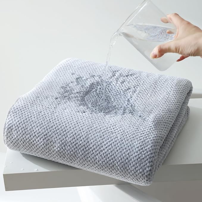 30x60 Inches Extra Large Bath Towels Set Super Soft Absorbent Luxury Microfiber Towels for Bathroom (Gray, 6PCS)