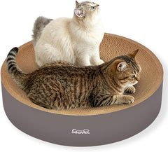 2 in 1 Round Cat Scratching Board, Cardboard Cat Scratcher for Indoor Cats, Corrugated Cat Scratch Pad for Grinding Claws and Rest (16.1'')