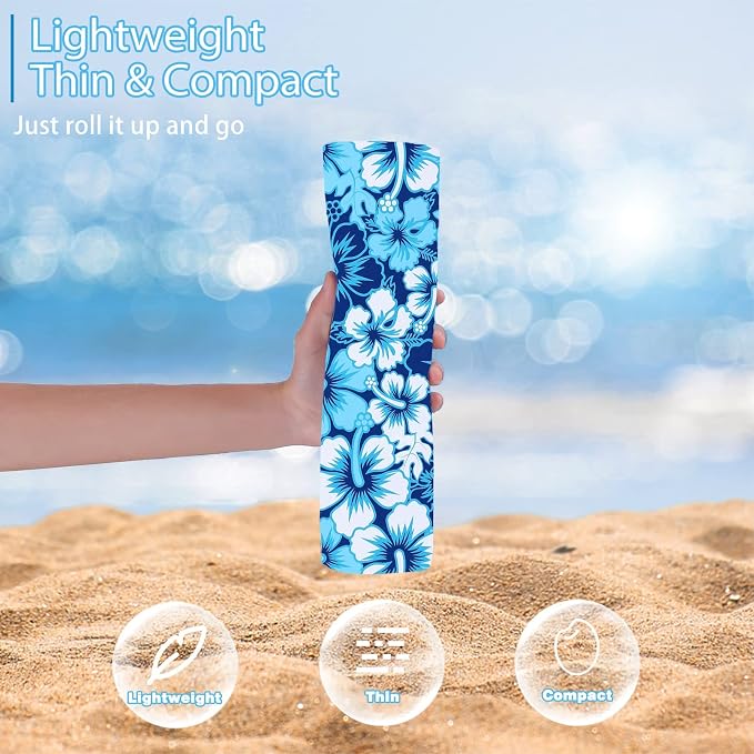 2 Pack Microfiber Thin Beach Towel Lightweight 71x32 Oversized Extra Large Sand Free Towels Quick Dry for Travel Pool Yoga Gym Sports Beach Accessories Vacation Essential Gift