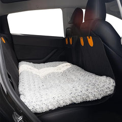 3.5" Thick Deluxe Plush Dog Bed Mat for Car, Comfy Dog Seat Cover, Pet Bed & Seat Cover Protector, Washable & Anti-Slip Travel Pet Mat, Fit for Backseat Extenders of Cars Trucks SUVs, 54" x 25”