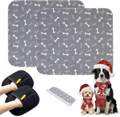 2PCS Puppy Pee Pads with Pheromones, Washable Puppy Training Pads for Dogs Reusable Puppy Potty Pads for Dogs and Cats(with Pet Hair Removal Gloves)