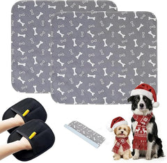 2PC Puppy Pee Pads with Pheromones, Washable Puppy Training Pads for Dogs Reusable Puppy Potty Pads for Dogs and Cats(with Pet Hair Removal Gloves)