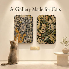 2 Pack Cat Wall Scratcher, Art Cat Scratching Board for Cats | Wall Mounted Cat Scratch Pad, Water-Based Ink, Hook&Loop Strips, Floor or Wall Use, 16.7x11x1 Inch, William Flower