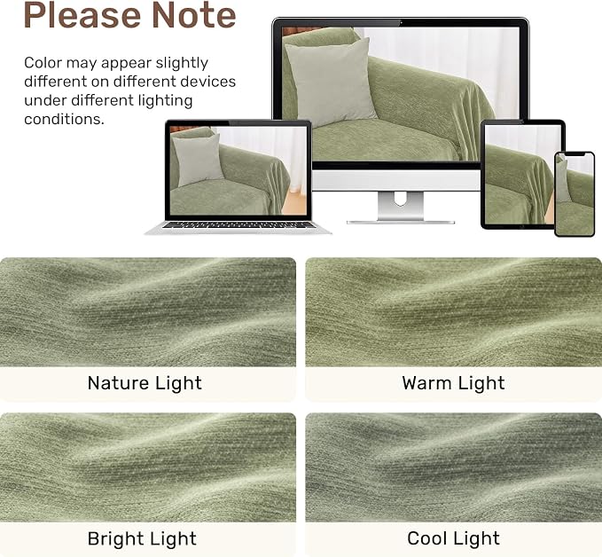 2 Pieces Sectional Couch Covers L Shaped Cover XXL Light Sage | Thick Washable Fabric for L Shaped Sectional Sofa, Anti-Pet Hair, Stain & Wear Resistant, Easy Care & Installation