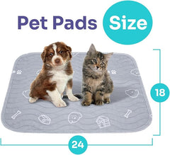 2 Pack Puppy Pee Pads Heavy Absorbency Washable for Dogs, Reusable Pee Pads | Non-Slip Waterproof Pet Training Pads for Puppy Playpen, Crate, Whelping Box, 18"x24"