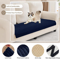 100% Waterproof Couch Covers for Dogs, 35"×59" Washable Couch Cover, Non Slip Sectional Couch Covers for 3 Cushion Sofa Cover Pet Friendly, Cat and Dog Couch Bed Cover-Navy Blue