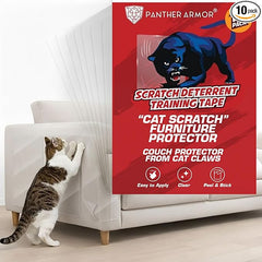 10 Pack Cat Scratch Furniture Protector Tape Sheets – Double-Sided Sticky Training (5 XL, 5 Large) – Anti-Scratch Couch & Sofa Guard – Clear – Not for Leather, Velvet, Microfiber