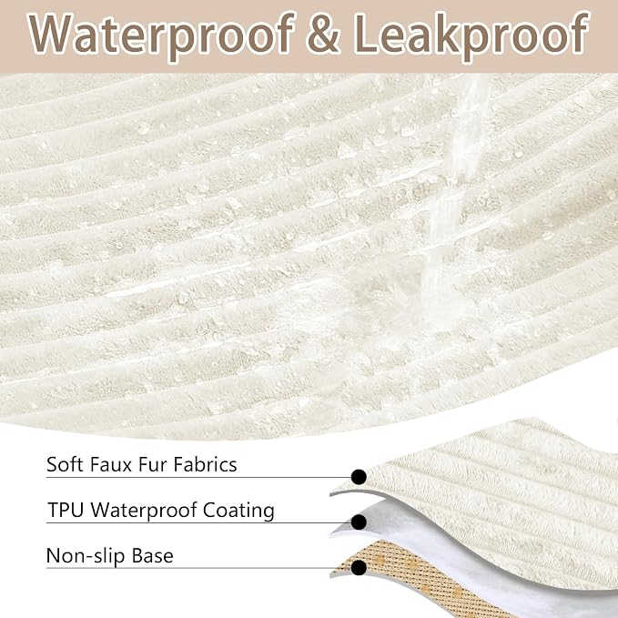 100% Waterproof Couch Covers for Dogs, 35"×70.9" Washable Couch Cover, Non Slip Sectional Couch Covers for 3 Cushion Sofa Cover Pet Friendly, Cat and Dog Couch Bed Cover- Off-White