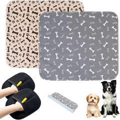 2PCS Puppy Pee Pads with Pheromones, Washable Puppy Training Pads for Dogs Reusable Puppy Potty Pads for Dogs and Cats(with Pet Hair Removal Gloves)