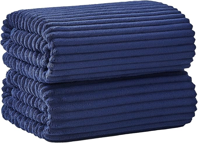 2 Piece Bath Sheets, 40"x80" Bath Towels, Navy Blue | Extra-large size, Quick dry, Highly Absorbent, Lint Free .shower towels for bathroom gym spa .Big and Tall users