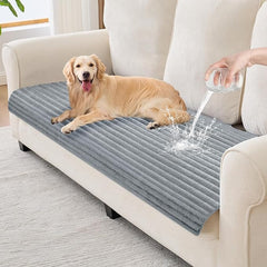 100% Waterproof Couch Covers for Dogs, 35"×59" Washable Couch Cover, Non Slip Sectional Couch Covers for 3 Cushion Sofa Cover Pet Friendly, Cat and Dog Couch Bed Cover-Light Grey