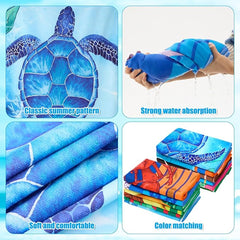 12 Pcs Oversized Microfiber Beach Towels Set 30 x 60 Extra Large Fiber Swim Pool Towel Absorbent Bath Blanket for Travel Vacation Accessories Gift Spa Soft Lightweight(Tropical)
