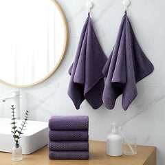 18 Piece Microfiber Bath Towels Set - 6 Bath Sheets,6 Hand Towels And 6 Washcloths,Soft Family Towels,Highly Absorbent Bathroom Towel,Quick Dry Shower Towel Luxury Towels For Hotel Spa Dorm-Purple