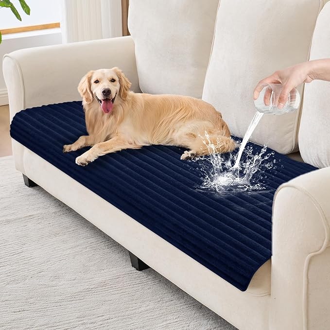 100% Waterproof Couch Covers for Dogs, 35"×70.9" Washable Couch Cover, Non Slip Sectional Couch Covers for 3 Cushion Sofa Cover Pet Friendly, Cat and Dog Couch Bed Cover-Navy Blue