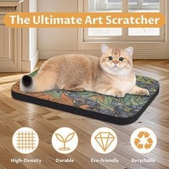 2 Pack Cat Wall Scratcher, Art Cat Scratching Board for Cats | Wall Mounted Cat Scratch Pad, Water-Based Ink, Hook&Loop Strips, Floor or Wall Use, 16.7x11x1 Inch, Series 1