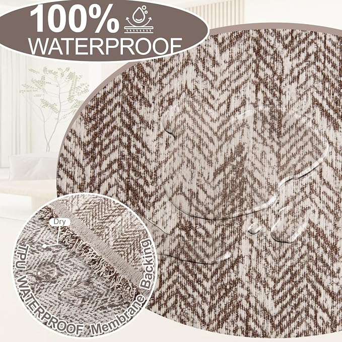 1OO% Waterproof Sectional Couch Covers for Dogs L Shaped Corner Sofa Cover Washable Chenille Sofa Slipcovers Blanket Modern Jacquard Pet Furniture Protector (91"x276", Coffee Wave)